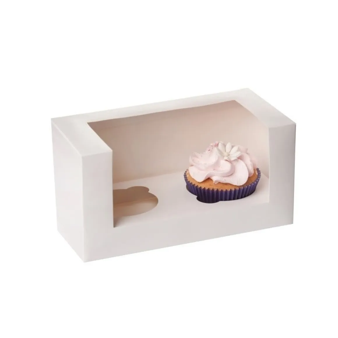 HoM Cupcake Doosje 2 Wit (incl. tray met venster) 100st.