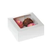 HoM Cupcake Doosje 4 Wit (incl. tray met venster) 2st.