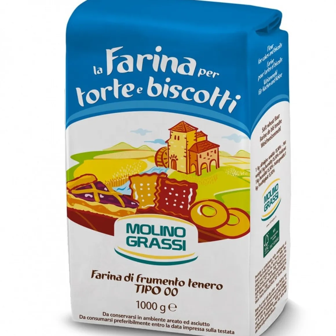 Italiaanse Bloem Farina Tipo 00 (Biscuit-Cakes-Taart) 1kg