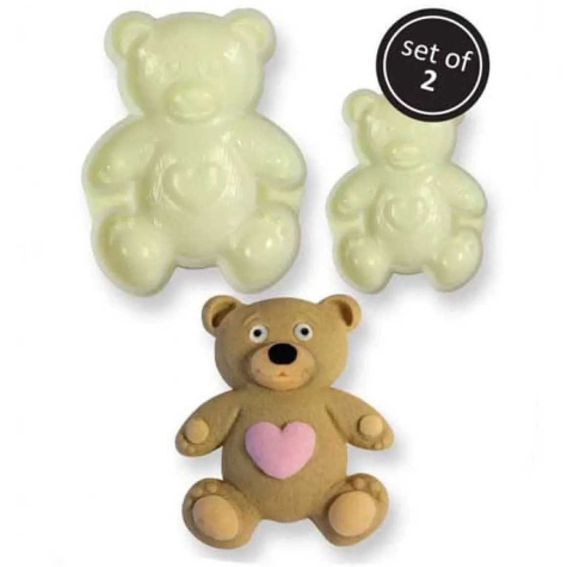 JEM Pop it uitsteker/mal Teddy (teddy beer) set/2