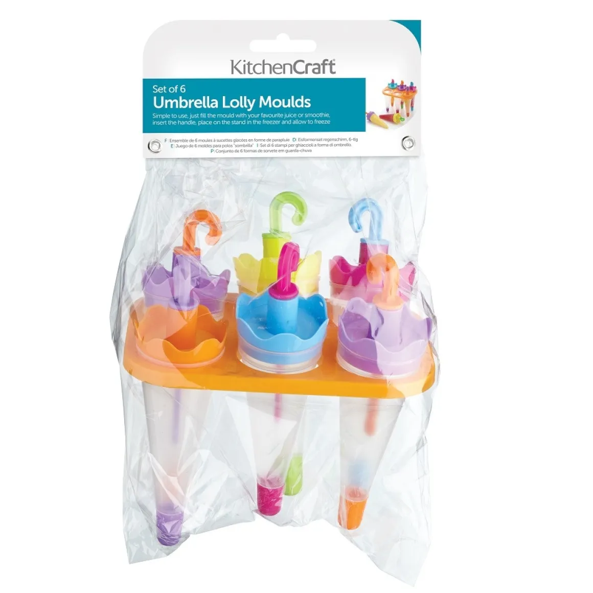Kitchen Craft IJsvormpjes Paraplu voor 6 IJsjes