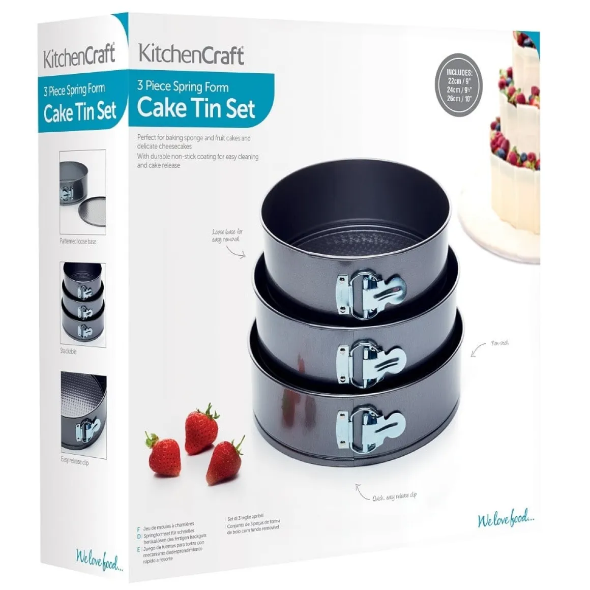 Kitchen Craft Springvormen Ø22-24-26cm Set/3