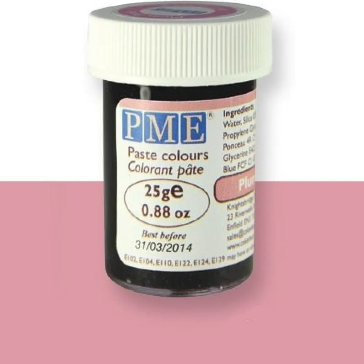 Kleurstof gel PME Plum Pink 25 gram