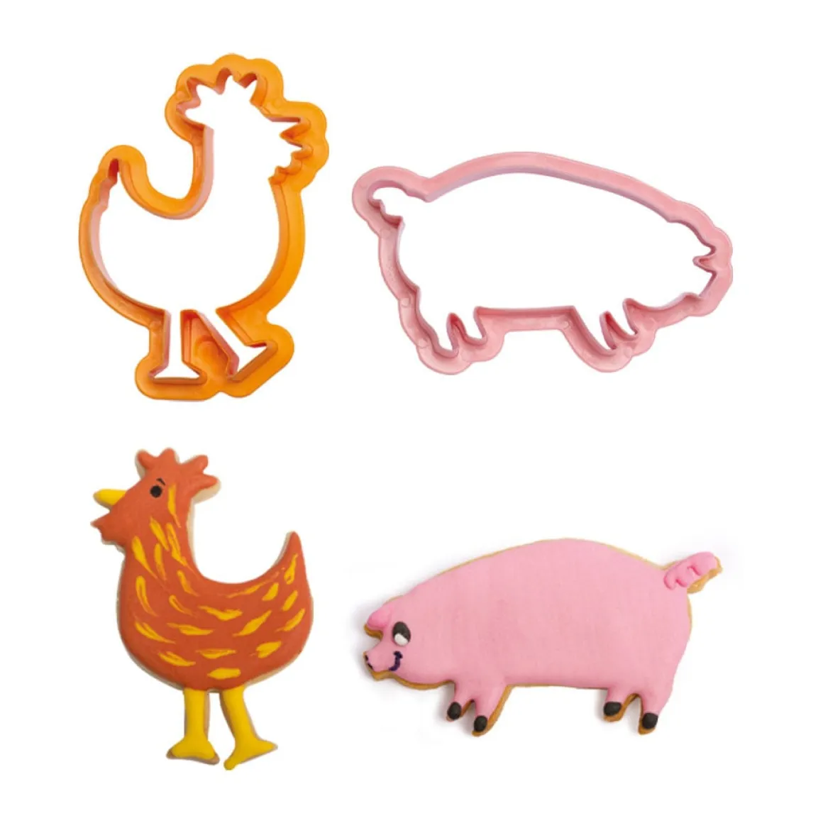 Koekjes Uitstekers Boerderijdieren Set/4**