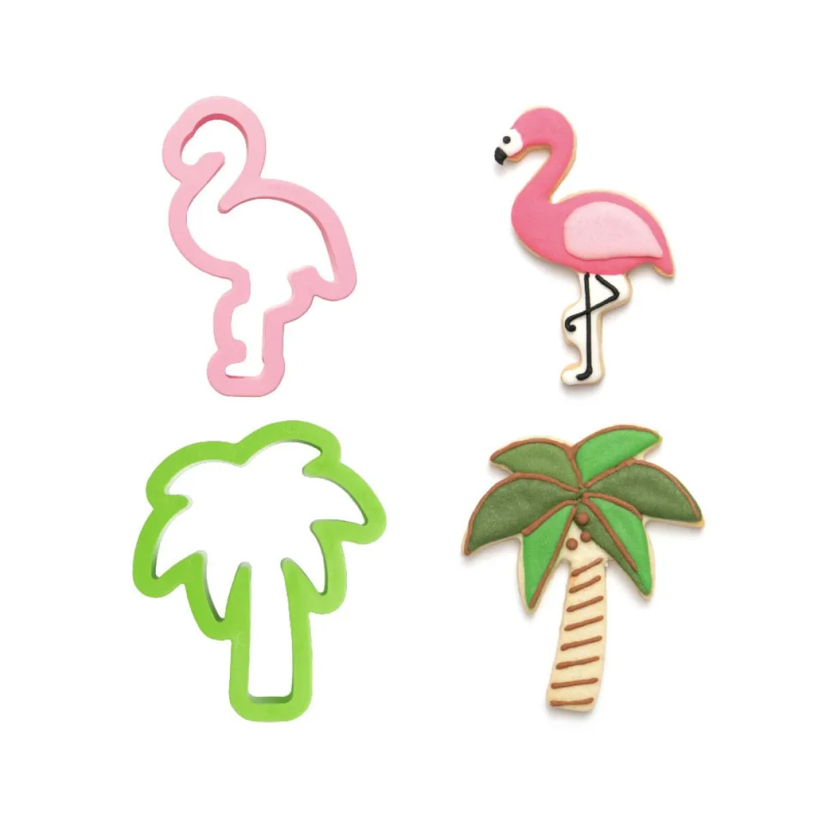 Koekjes Uitstekers Flamingo en Palmboom