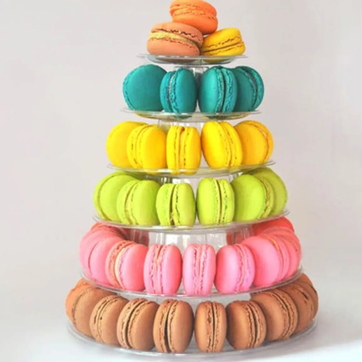 Macaron standaard plastic 6 delig