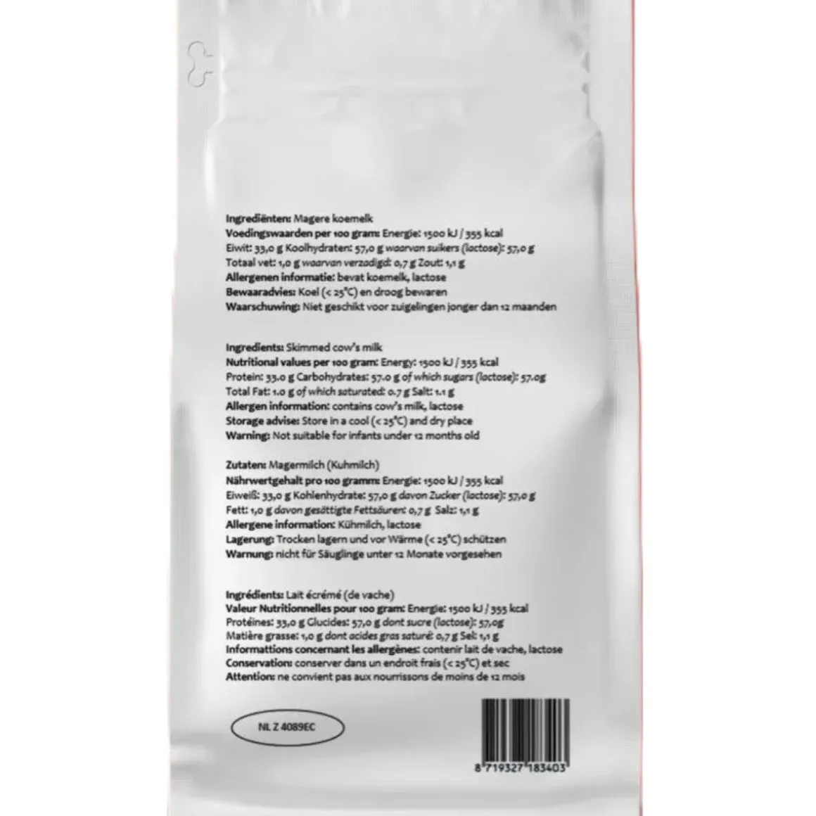 Magere Melkpoeder (Extra Goed Oplosbaar) 1kg