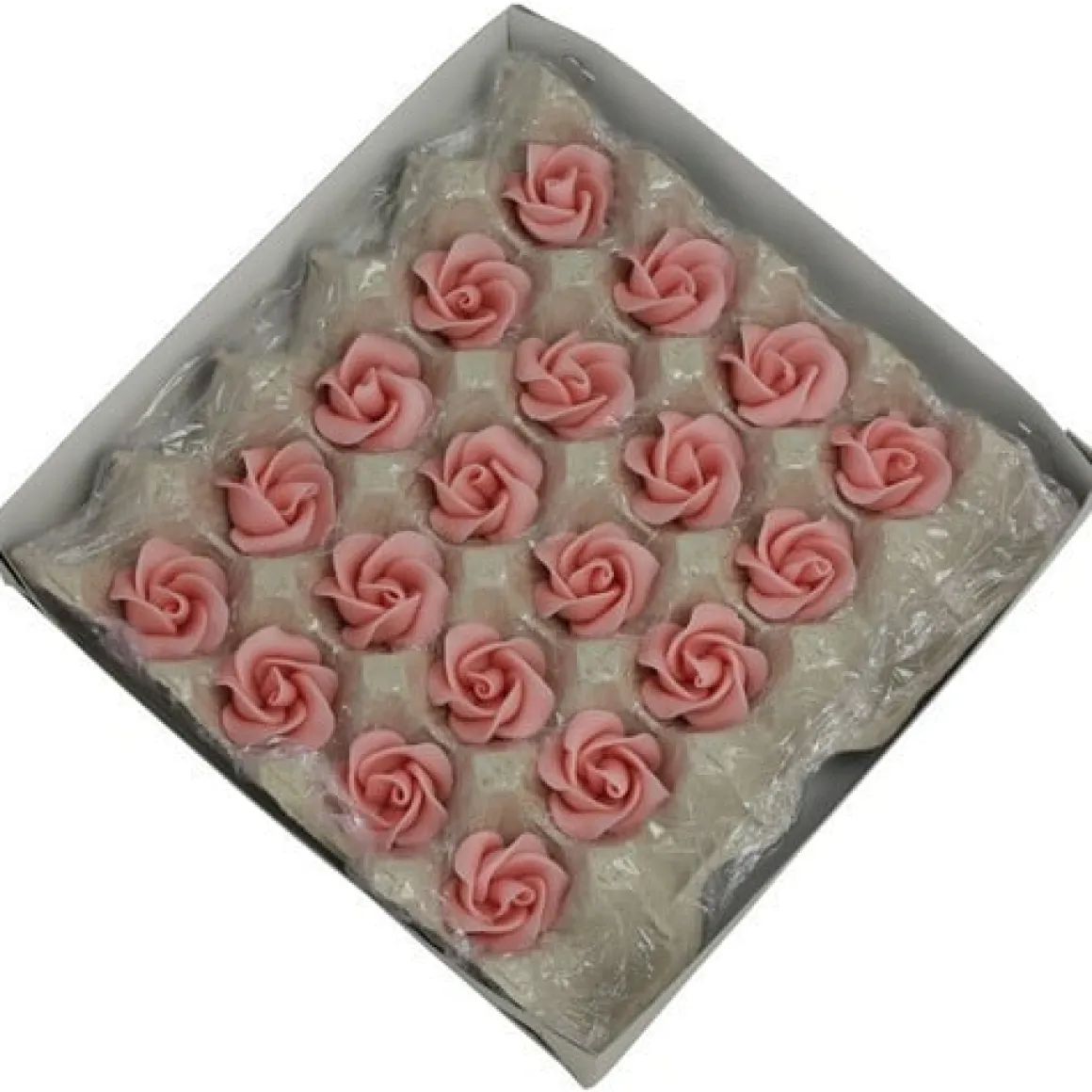 Marsepein rozen 5 blads 35mm 20 stuks, Roze Luxe