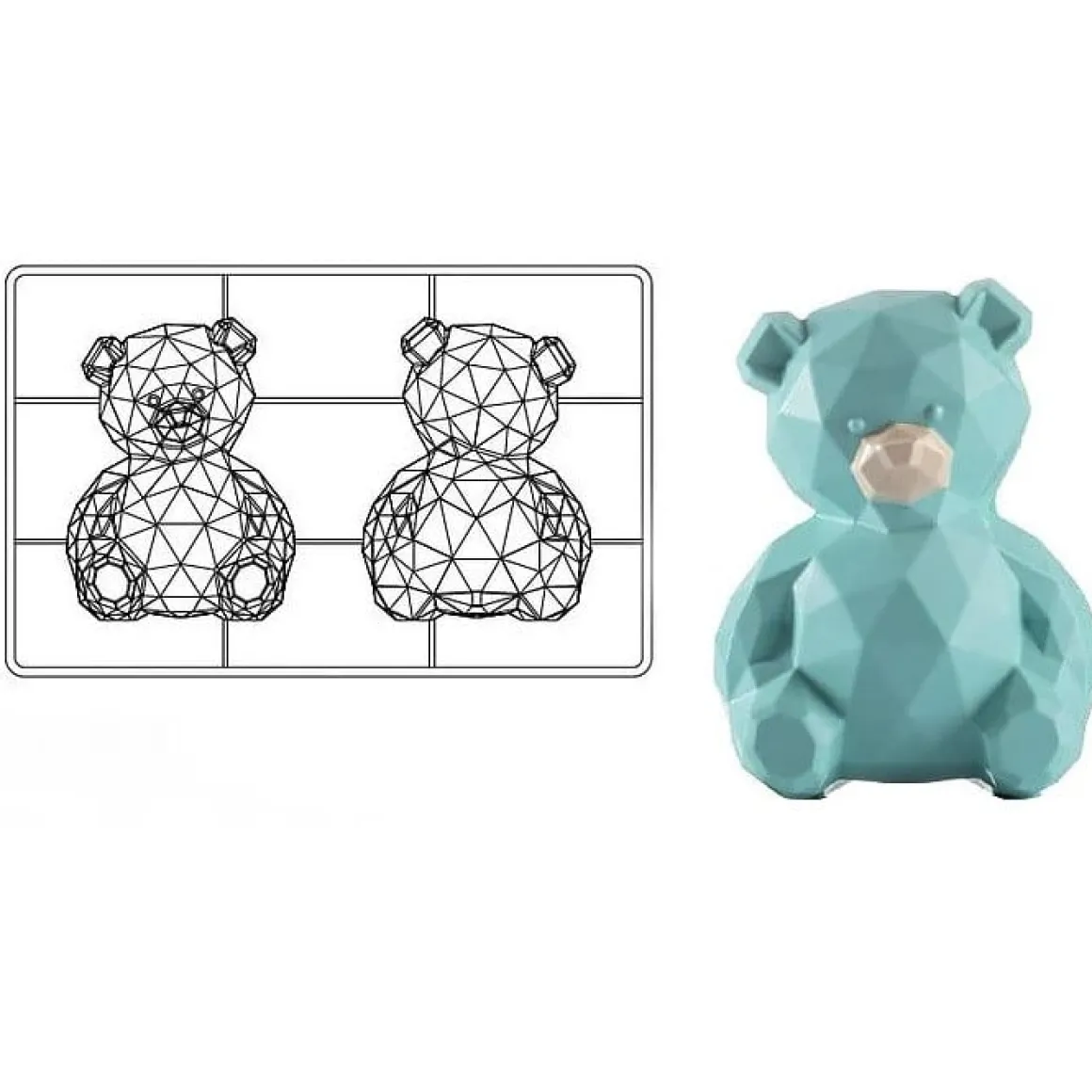 Martellato Chocolade Holvorm Teddybeer 97x64x130mm