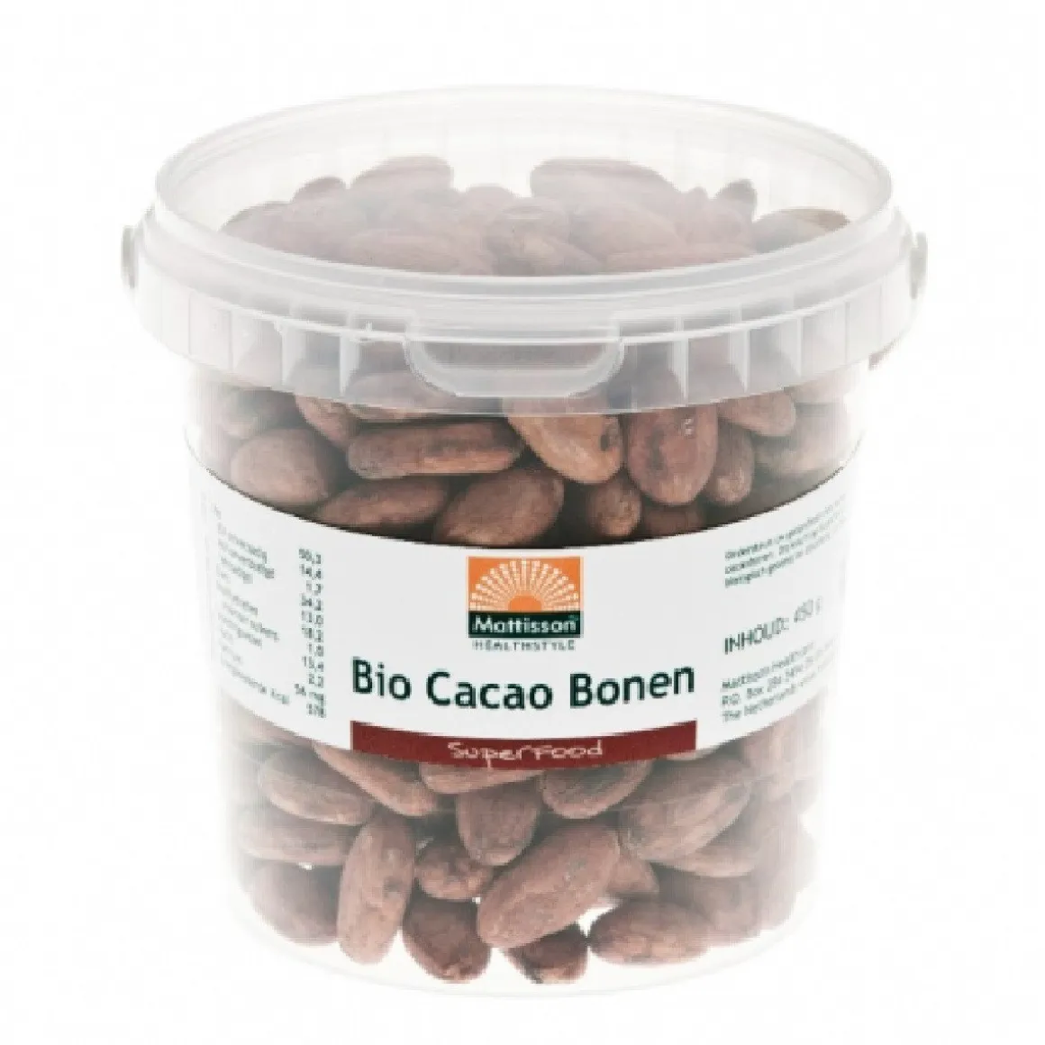 Mattisson Cacaobonen Rauw Biologisch 450g