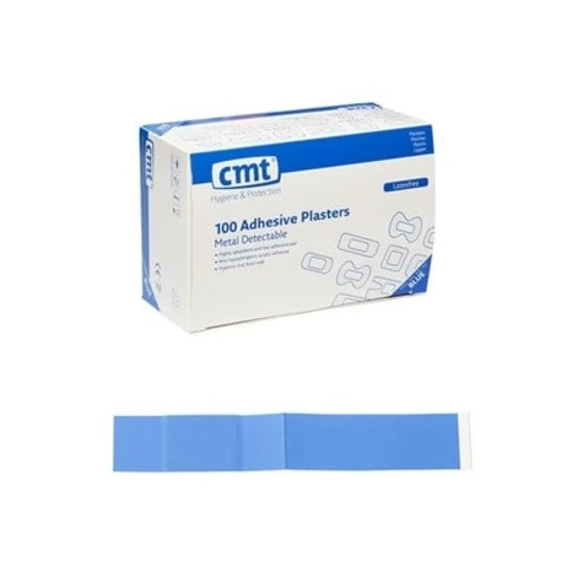 Metaaldetectiepleisters blauw 20x120mm / 100st.