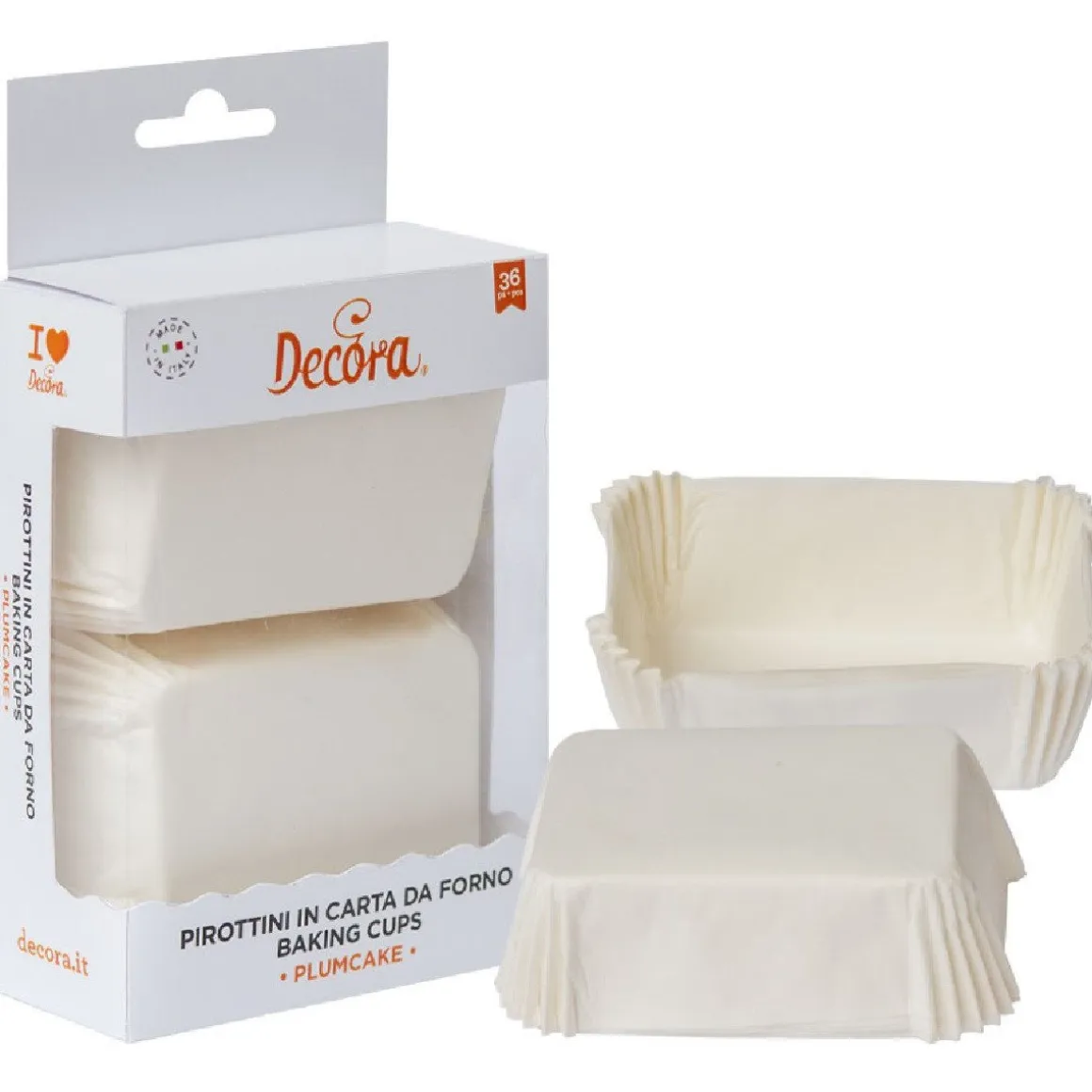 Mini Plumcake Bakvorm Wit 80x50x32(h)mm 36 stuks