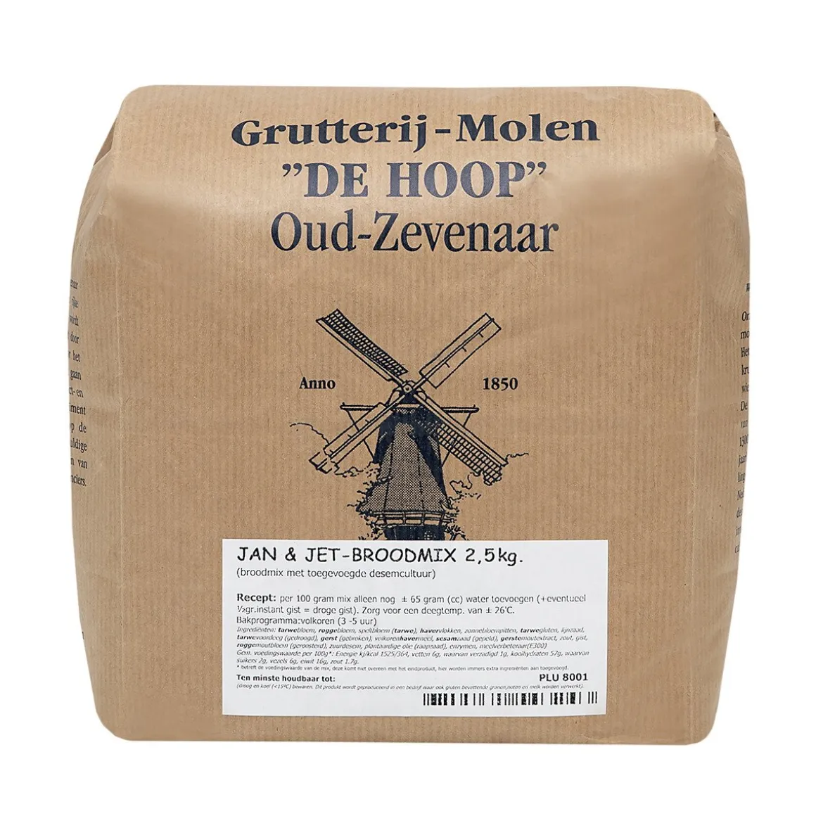 Molen de Hoop Jan & Jet Broodmix 2,5kg (geen gist nodig)