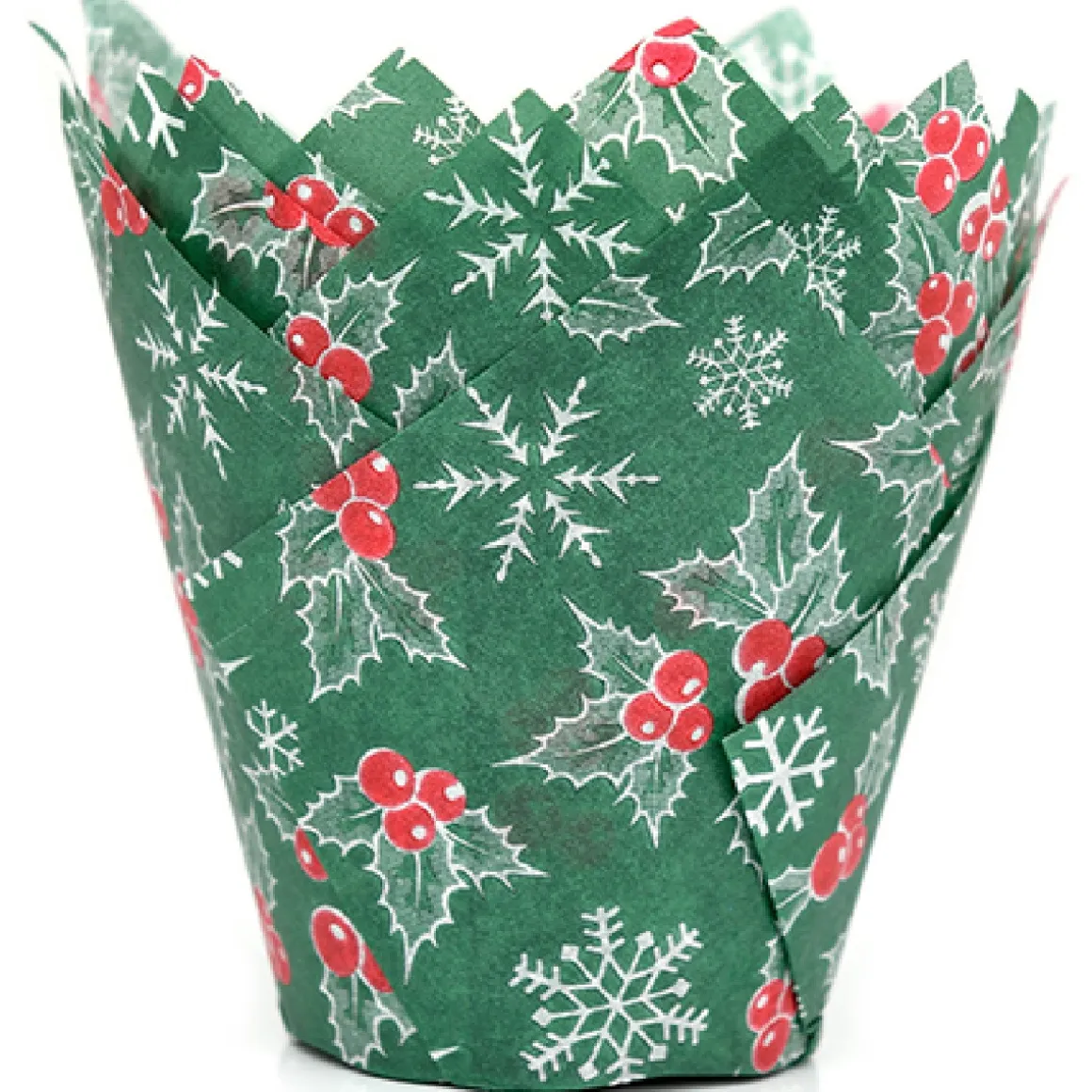 Muffin Cups HoM Tulp Hulstblaadjes Kerst 36st.