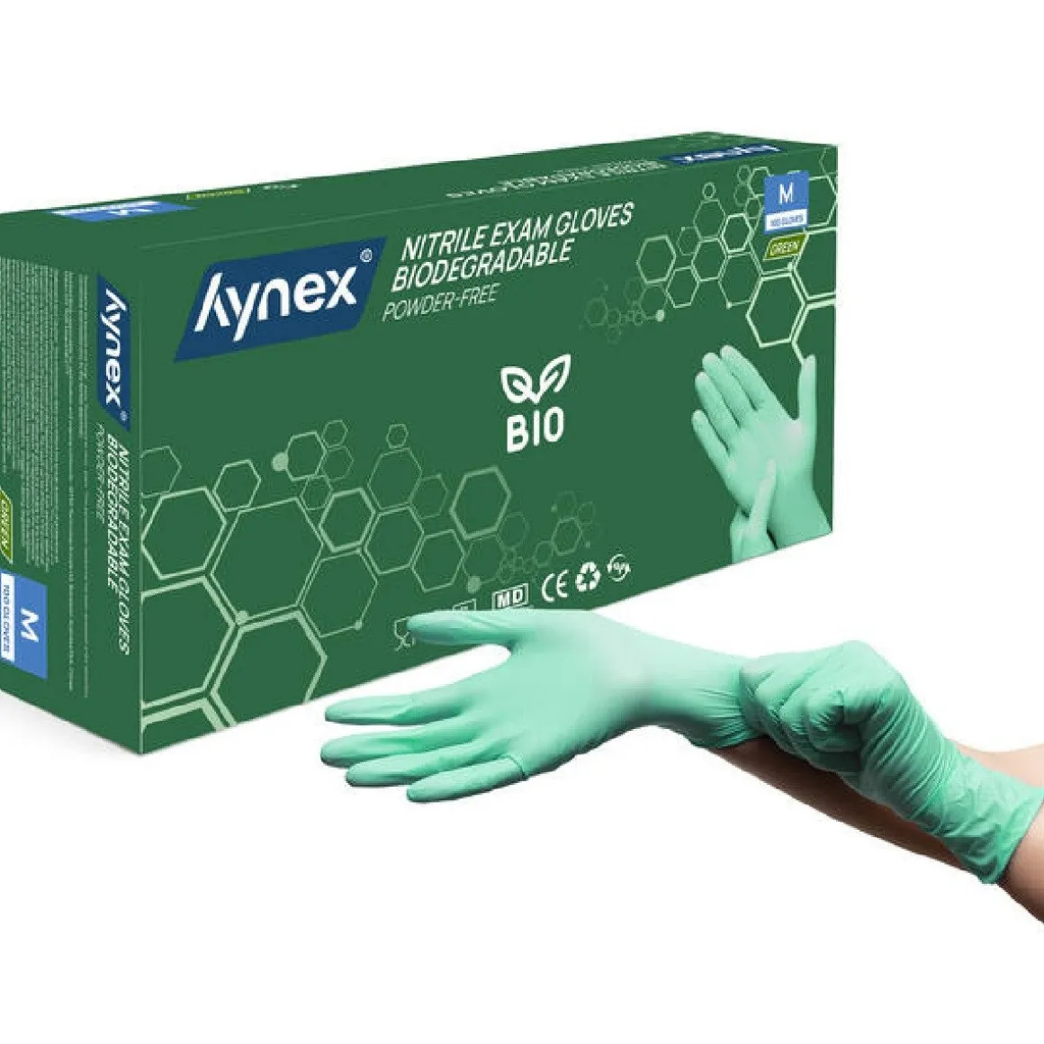Nitril Handschoenen (Wegwerp) BIO Groen 100st. - Maat M