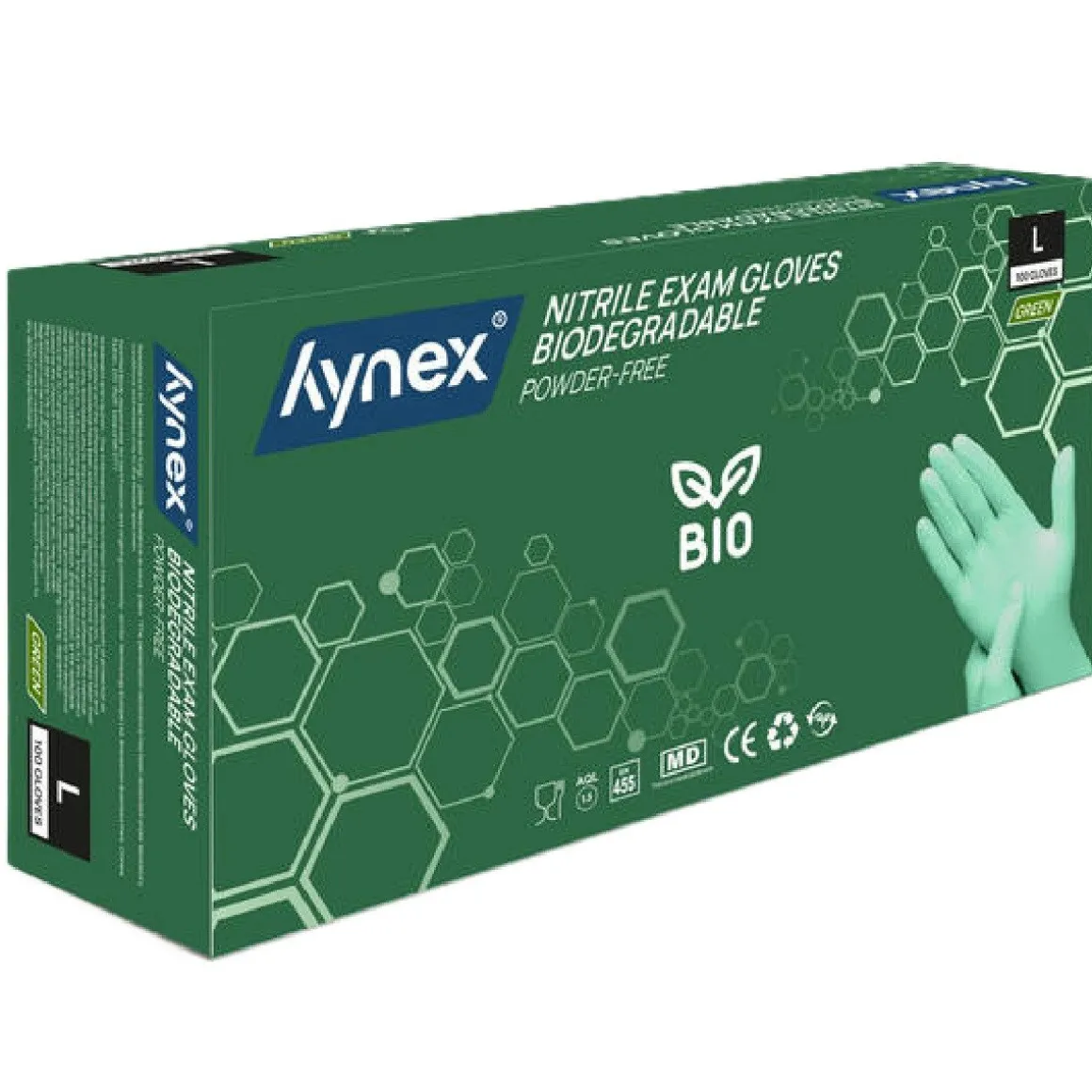 Nitril Handschoenen (Wegwerp) BIO Groen 100st. - Maat L
