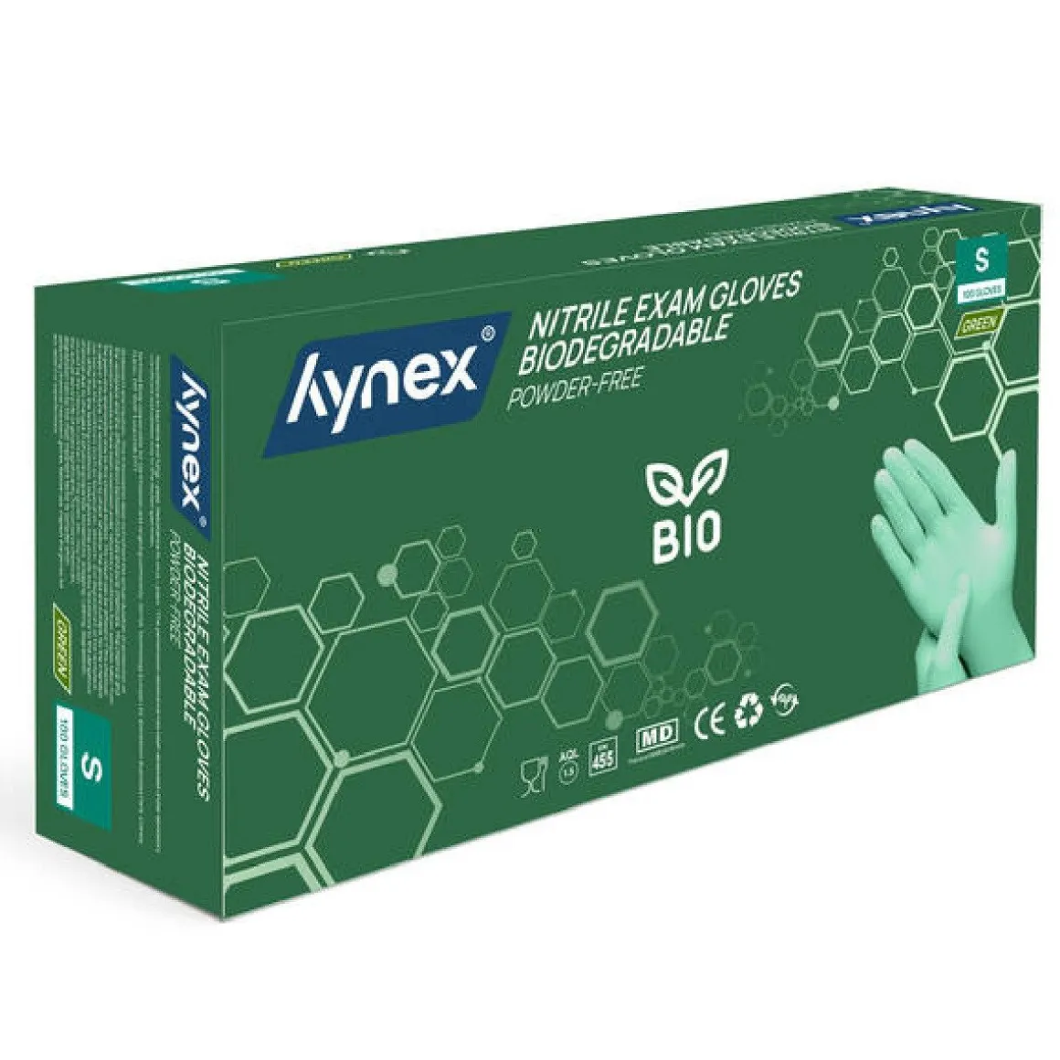 Nitril Handschoenen (Wegwerp) BIO Groen 100st. - Maat S