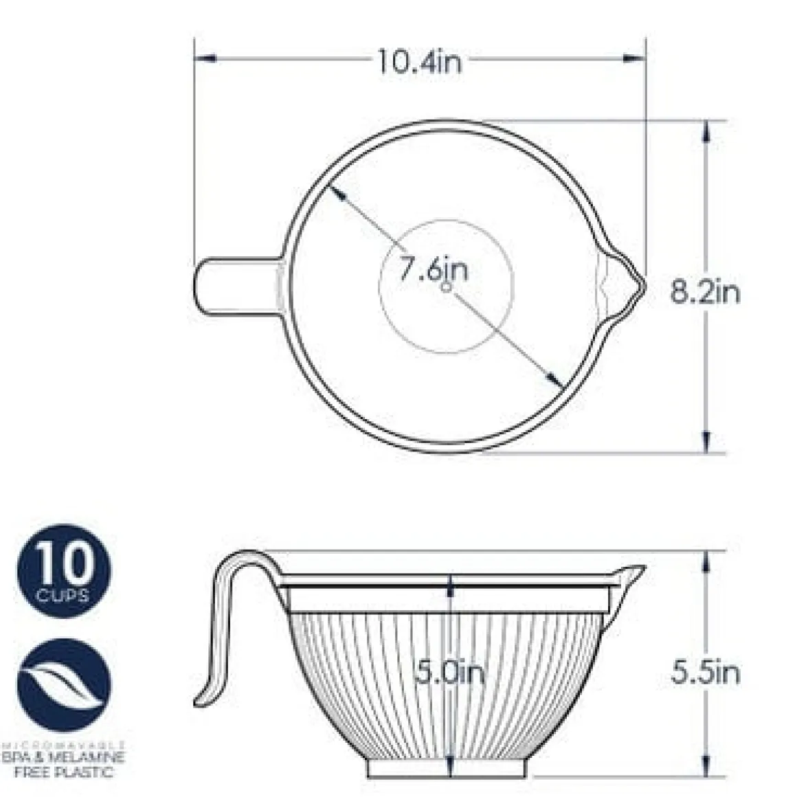 Nordic Ware Beslagkom Kunststof 2,4L (Ø19cm)