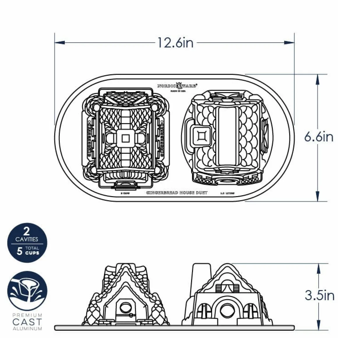 Nordic Ware Gingerbreadhuis Duet Bakvorm