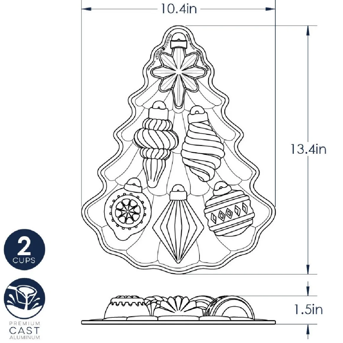 Nordic Ware Kerst Vintage Ornament Bakvorm