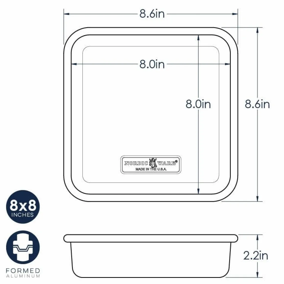 Nordic Ware Taartpan Vierkant 22x22x6cm