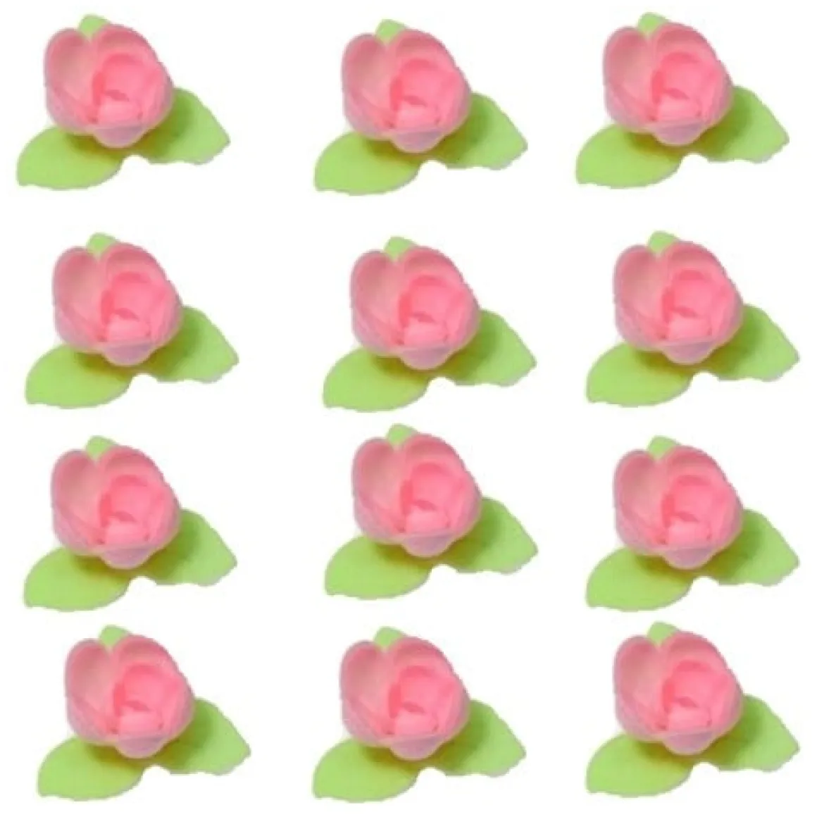 Ouwel rozen met 3 groene blaadjes Roze, 81 stuks