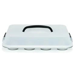 Patisse Muffinvorm Silver-Top 12 Vaks met Draagdeksel 35cm