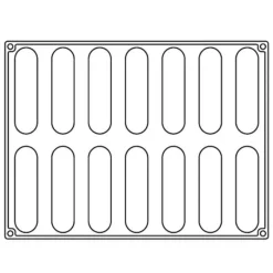 Pavoni Siliconen Vorm Confy Eclair 128x30mm (14) 30x40cm