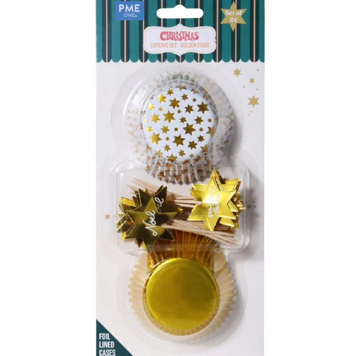 PME Cupcake Set Gouden Sterren 24st.