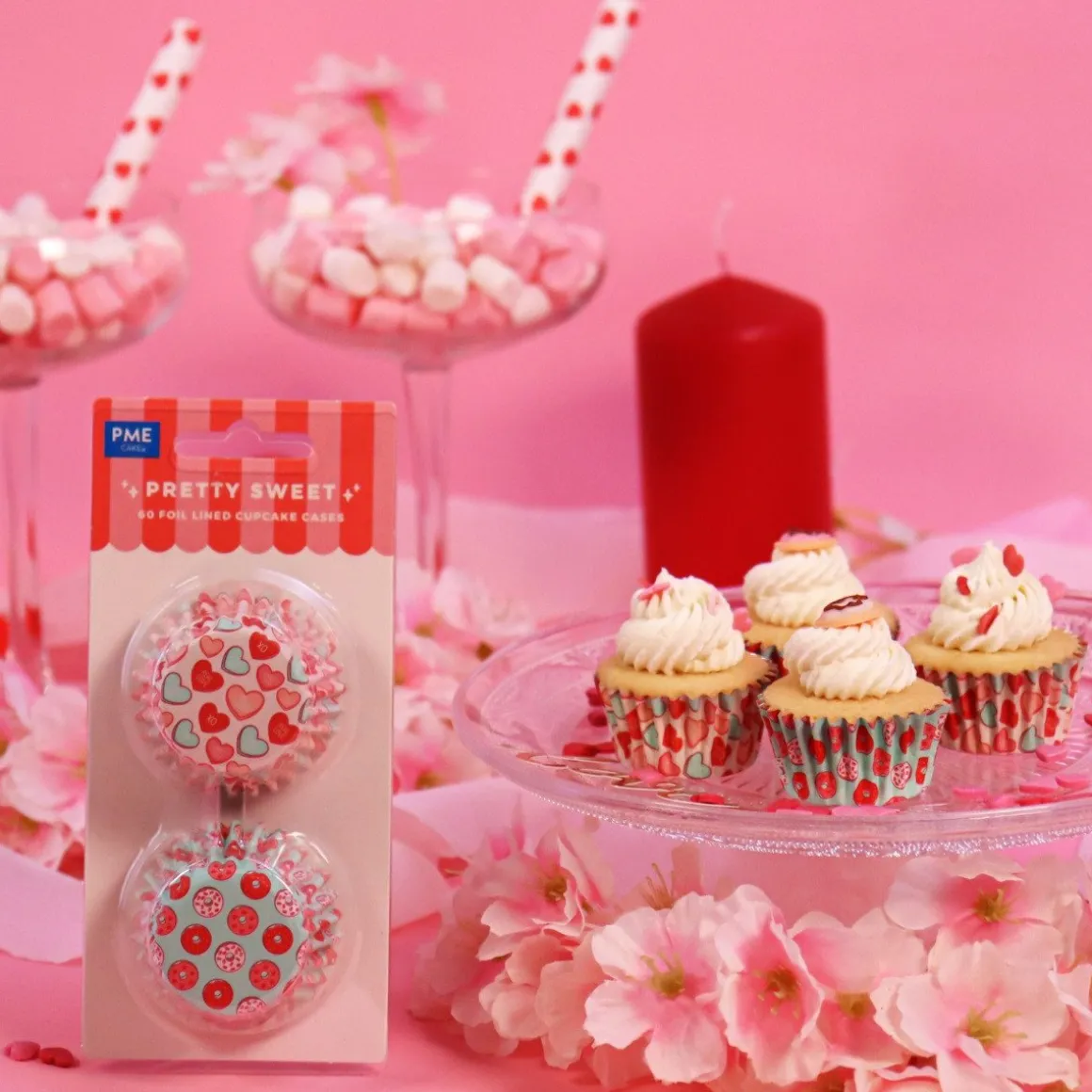PME Mini Cupcake Vormpjes Pretty Sweet Ø33mm 60st.