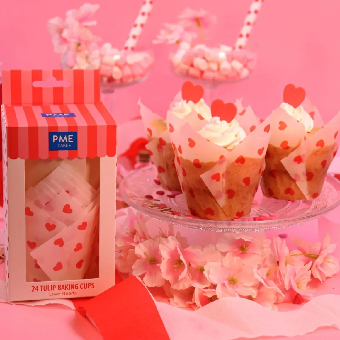 PME Muffin Cups Hartjes 24st.