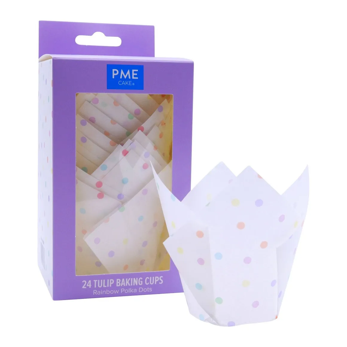 PME Muffin Cups Regenboog Stippen 24st