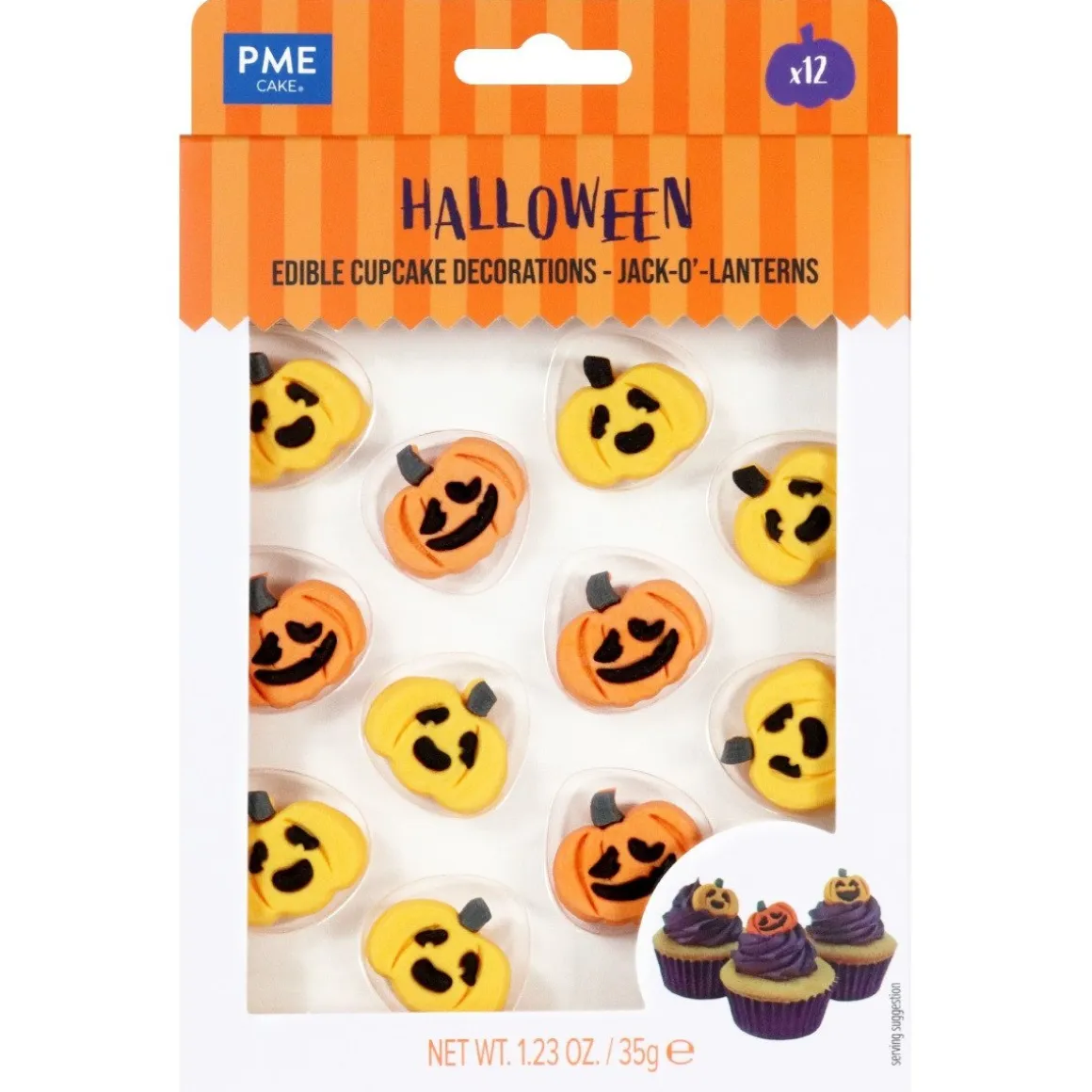 PME Suikerdecoratie Halloween Pompoenen 12st.
