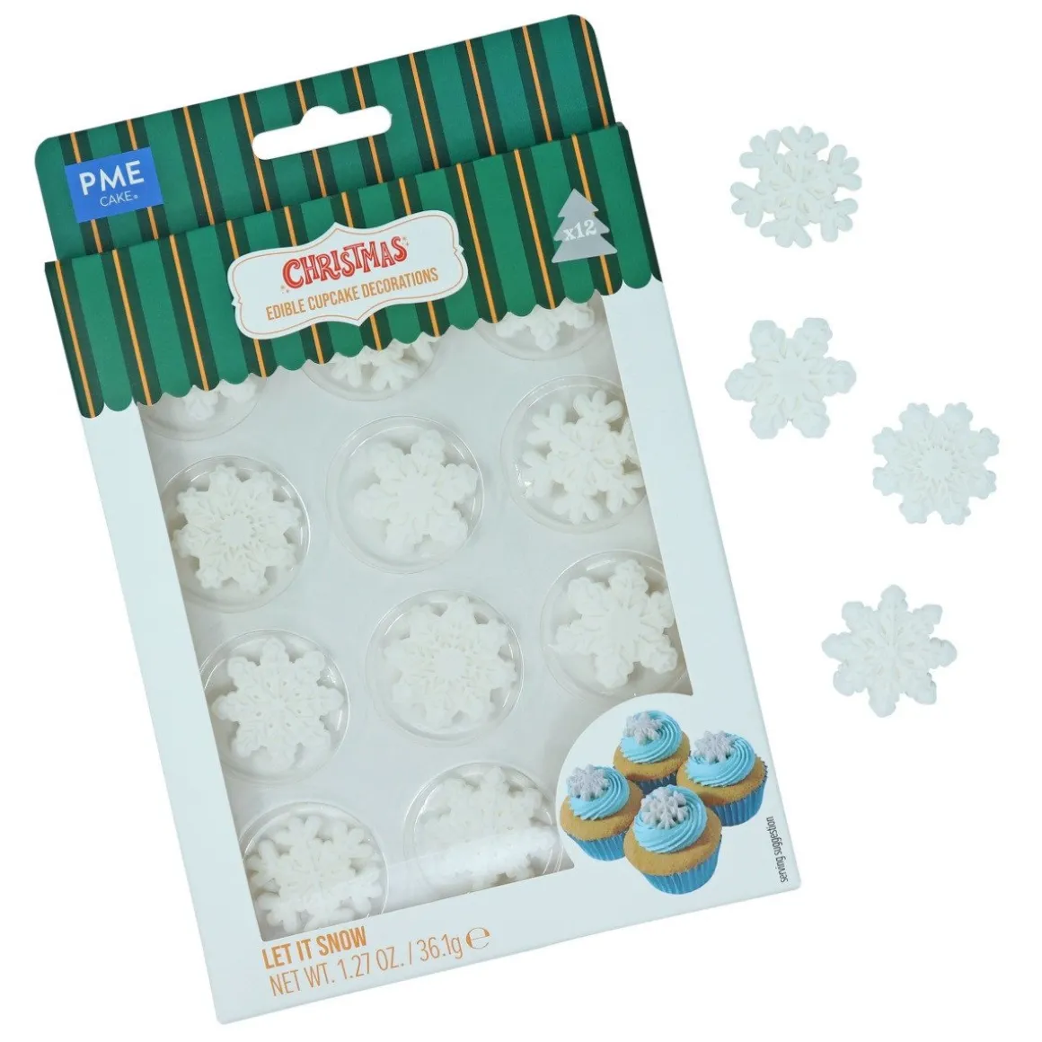 PME Suikerdecoratie Sneeuwvlokken 12st.