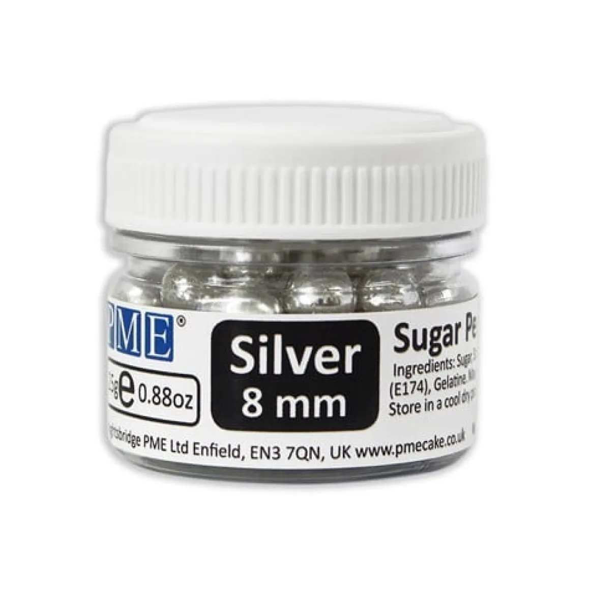 PME Suikerparels Zilver 8mm 25 gram