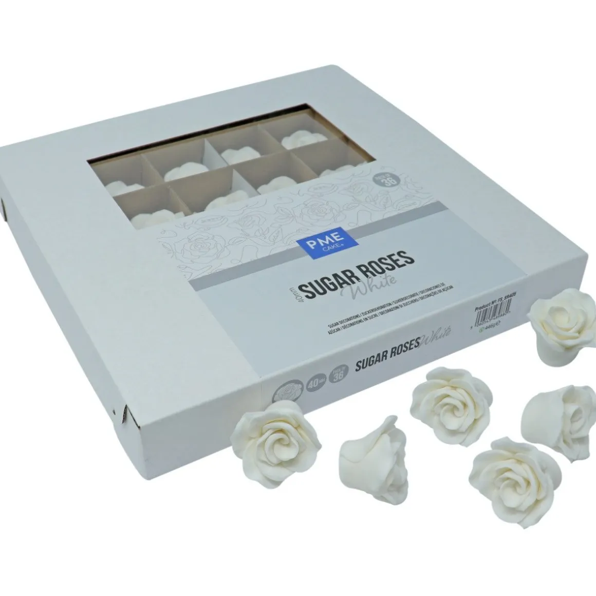 PME Suiker Rozen Wit Ø4cm 36st