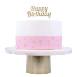 PME Taartkaarsje Happy Birthday Goud