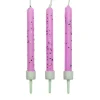 PME Taartkaarsjes Roze met glitter 10 stuks