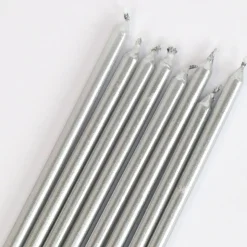 PME Taartkaarsjes Zilver Extra Lang (15cm) Set/16