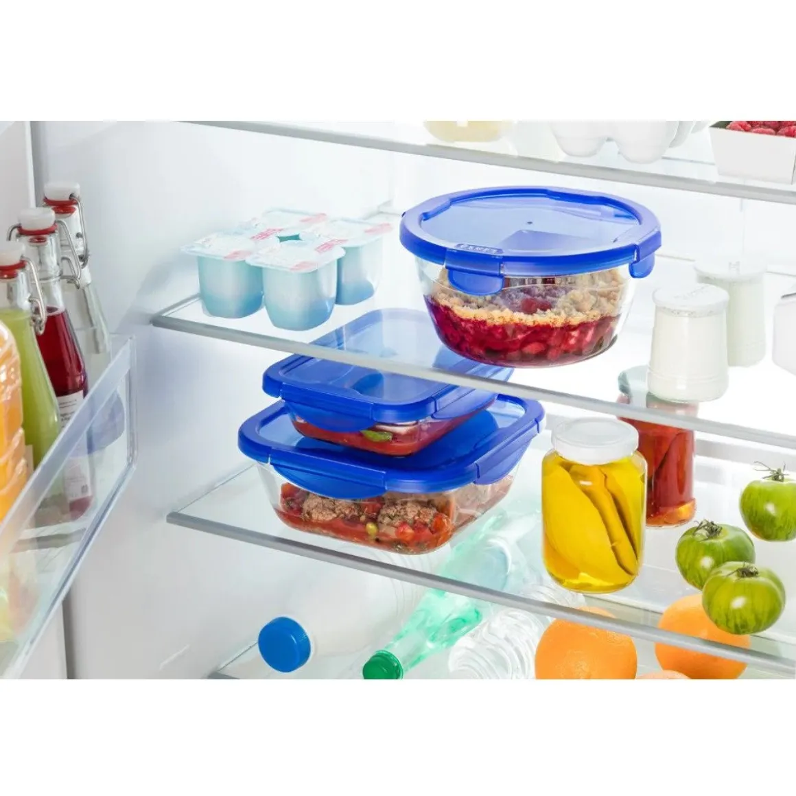 Pyrex Cook & Go Ovenschalen met Deksel Rond 0,7L/1,6L Set/2