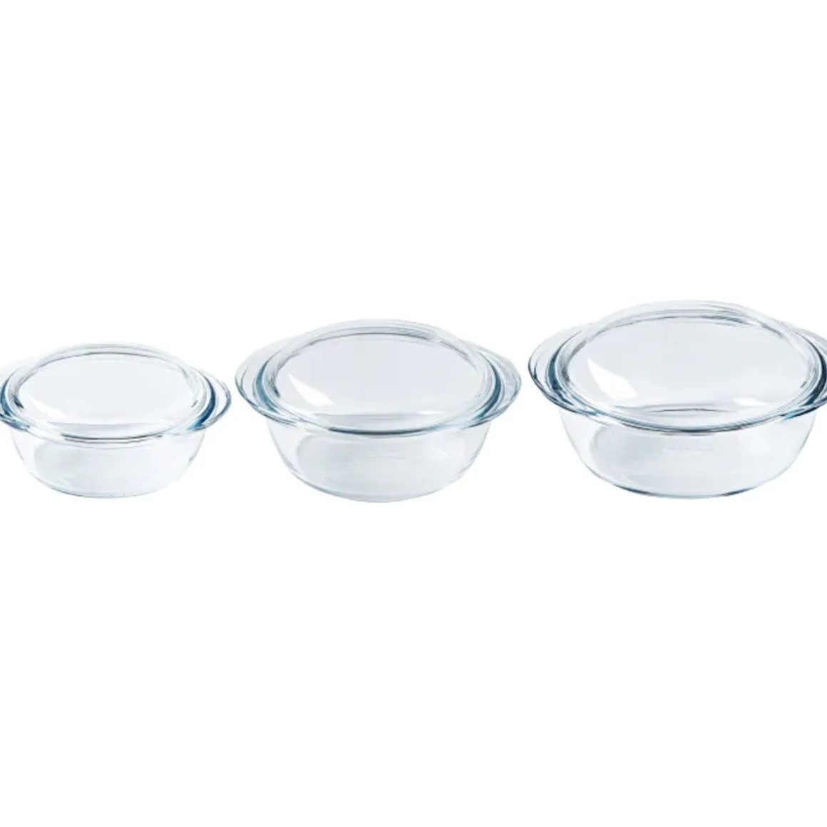 Pyrex 4-in-1 Ovenschalen met Deksel (1L/1,6L/2,3L) Set/3