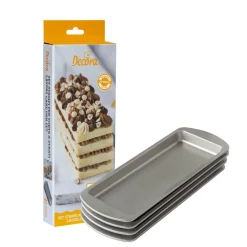 Rechthoekige Bakvorm Lagen Cake 25,5x10,5x2(h)cm 4st.