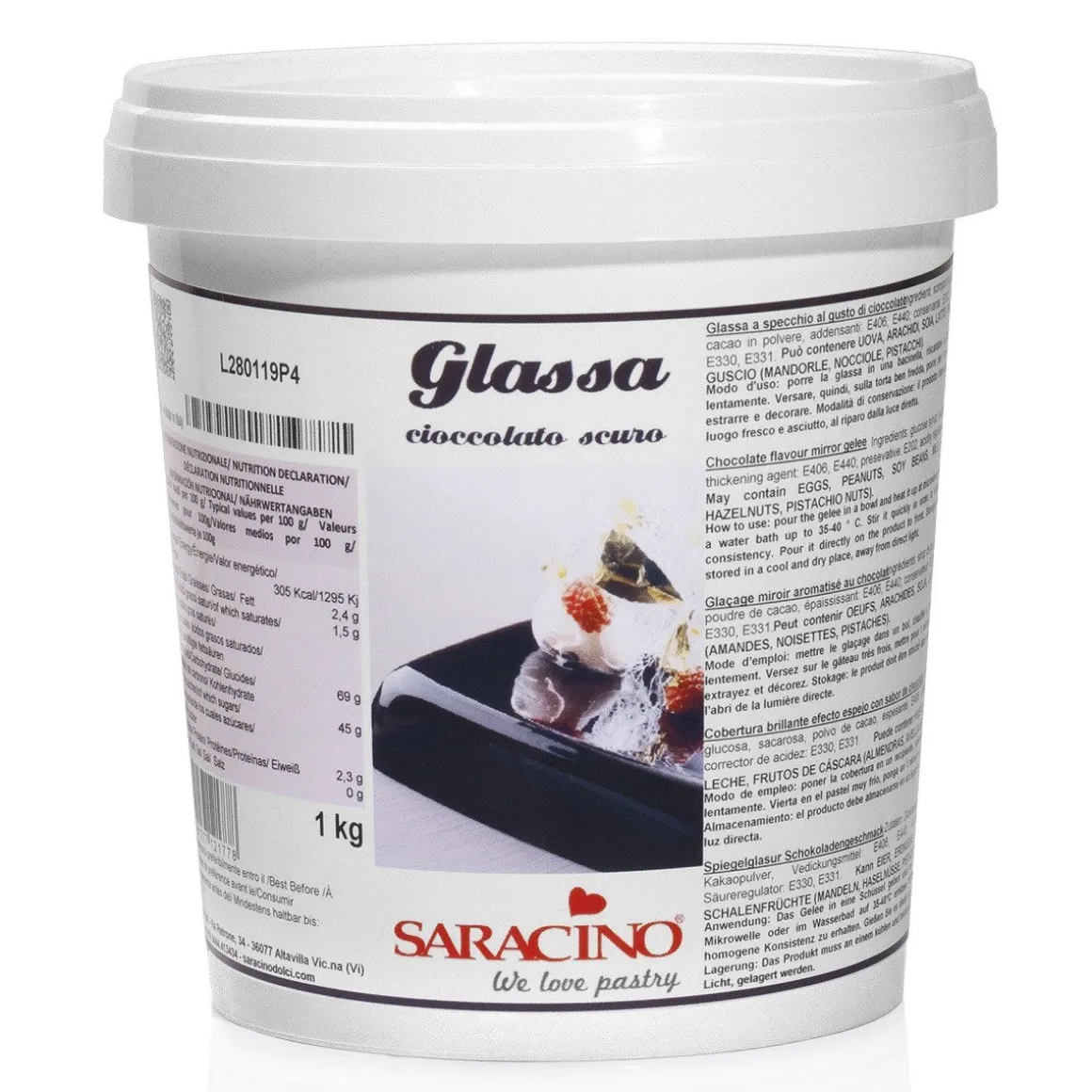 Saracino Mirror Glaze Pure Chocolade 1kg