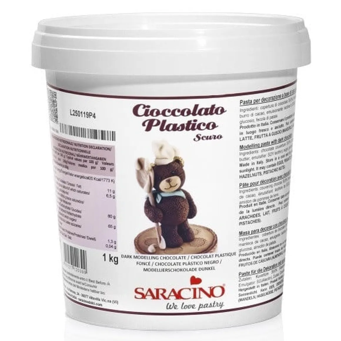 Saracino Modelleer Chocolade Puur 1kg