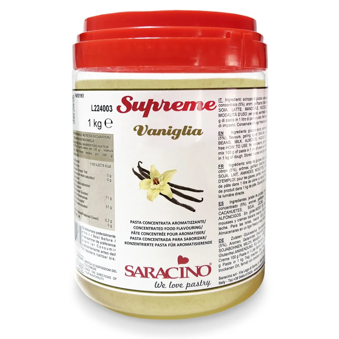 Saracino Smaakpasta Vanille Bourbon (met zaadjes) 1kg