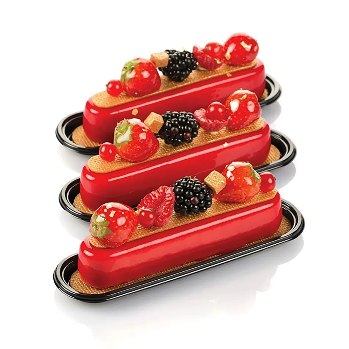 Silikomart Gebakschoteltje Eclair Zwart 14x3,2cm 100st.