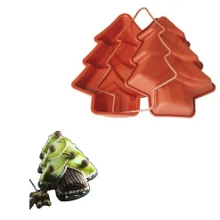 Silikomart Siliconen Bakvorm Kerstboom 28x20x4cm + Ring