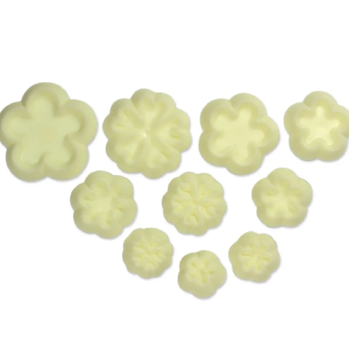 Small daisy/ blossom & primula JEM, set van 10