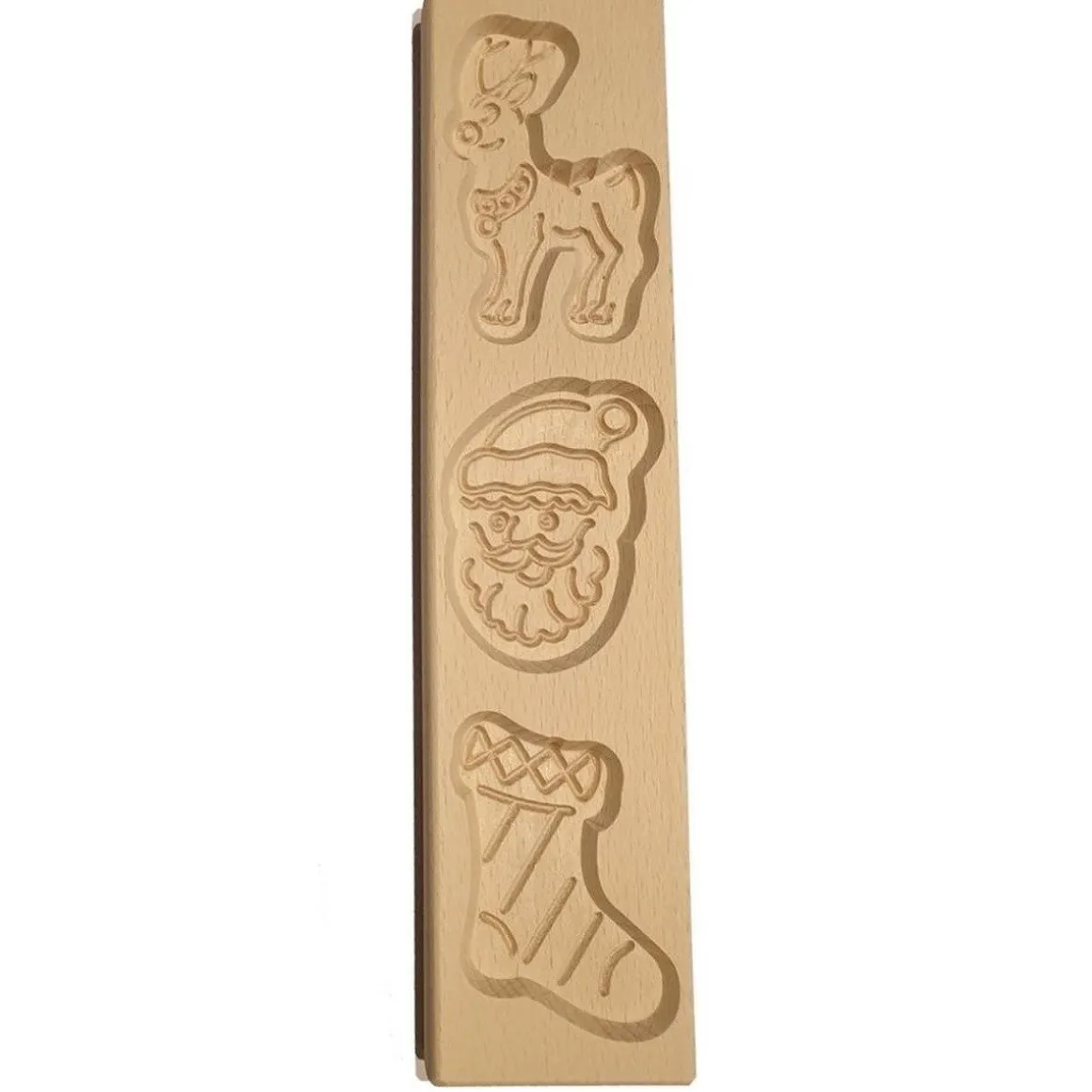 Speculaasplank Kerst (Rendier/Kerstman/Sok) (3x) 9x8cm.