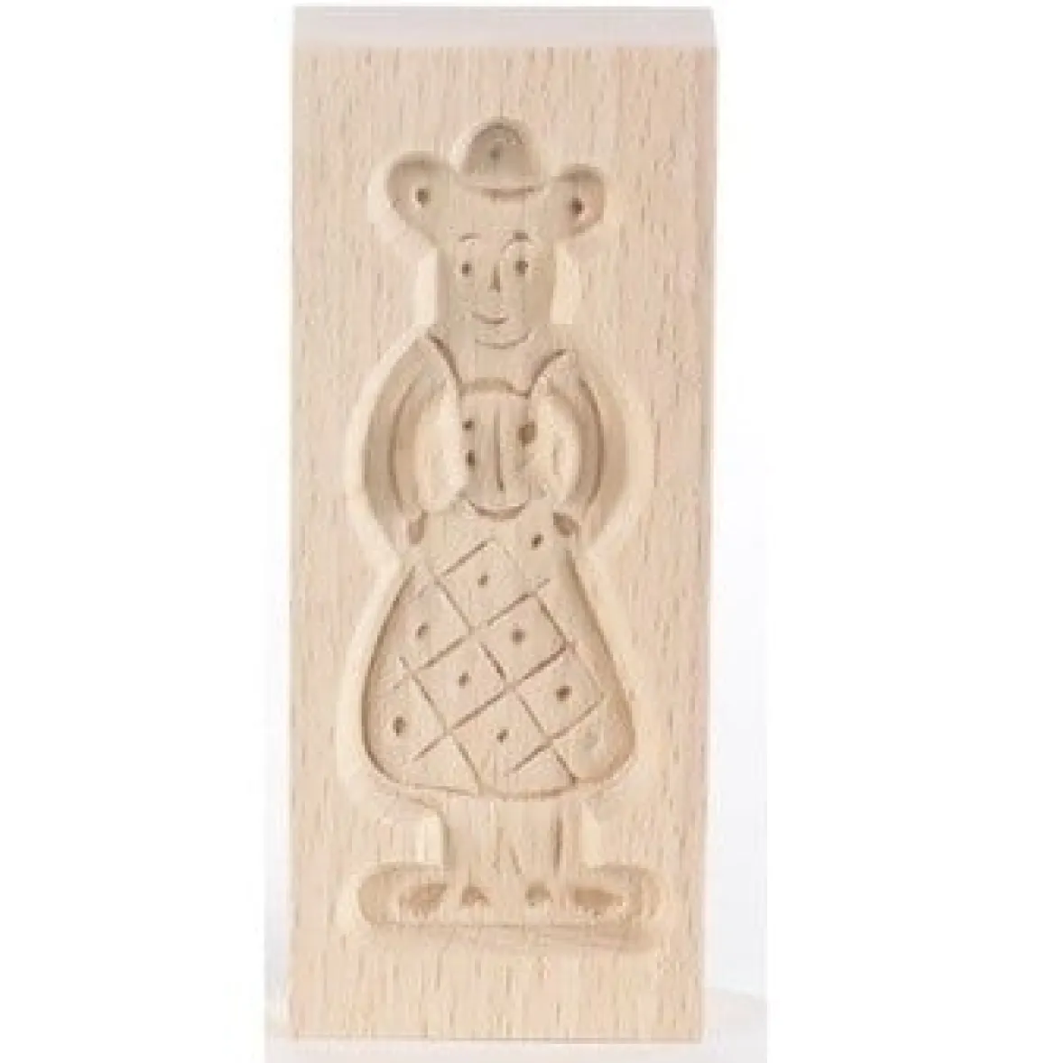 Speculaasplank Mini Pop Vrouw 8,5x3,5cm.